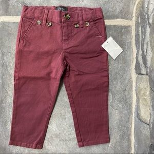 Bardot Junior Wine Skinny Jeans Baby Denim Button Accent Stretch Fit NWT